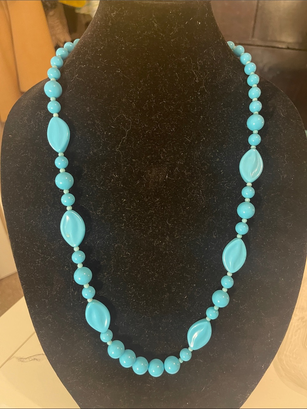 Sky Blue Beaded Necklace for Women